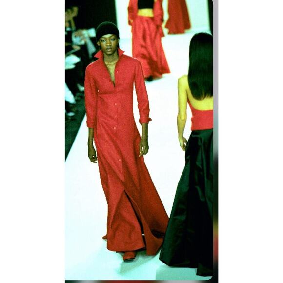 Ralph Lauren Collection Purple Label Runway Silk Maxi Skirt Black Long 1999 90s - Picture 10 of 16